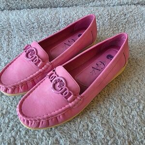 Gloria Vanderbilt Amanda Pink Loafers Women's Sz 8 Ultimate Grandma Barbie Shoes